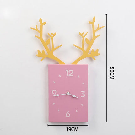 Dekoracyjny zegar ścienny z porożem