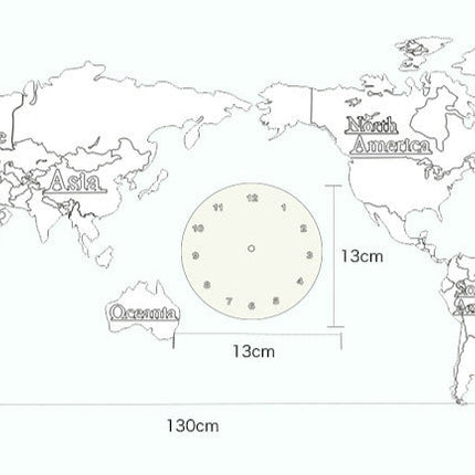 Duży zegar ścienny mapa świata 3D