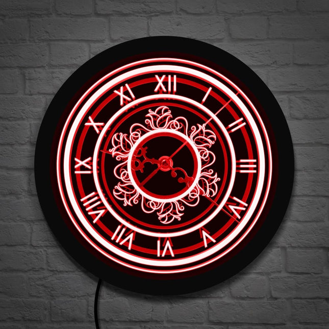 Zegar ścienny retro z oświetleniem LED