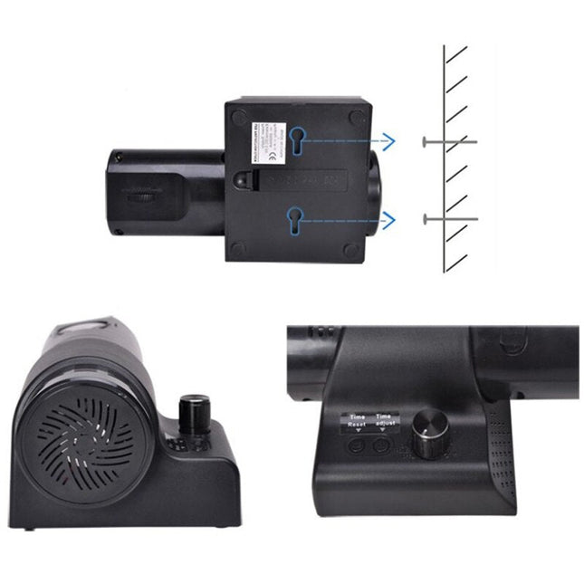 Zegar projekcyjny wyświetlający godzinę na ścianie