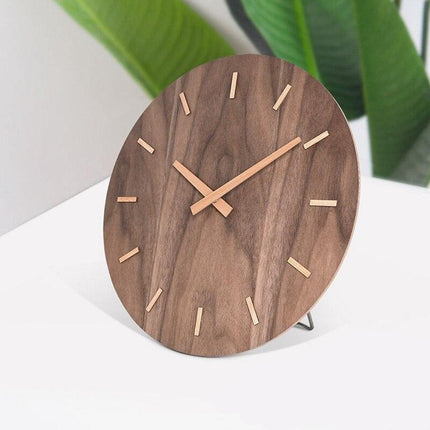 Nowoczesny zegar drewniany bez cyfr minimalistyczny