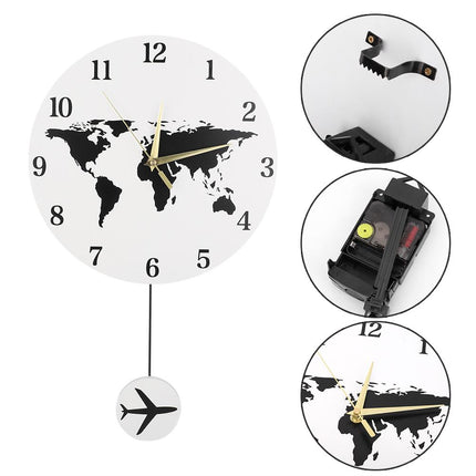 Zegar ścienny mapa świata z wahadłem