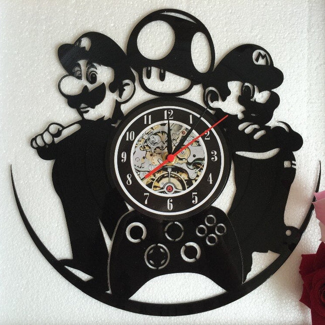 Zegar z płyty winylowej Super Mario