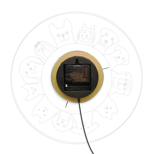 Podświetlany zegar ścienny z rasami psów