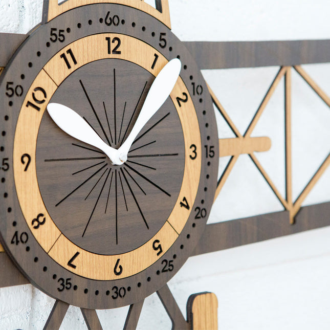 Zegar ścienny do pokoju dziecka Samolot