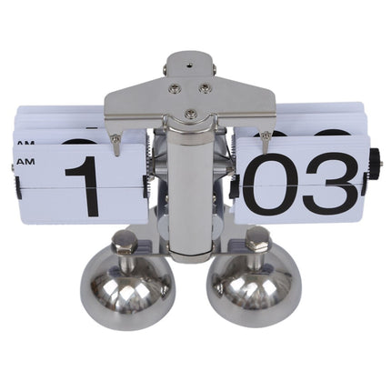 Stalowy zegar klapkowy na biurko vintage