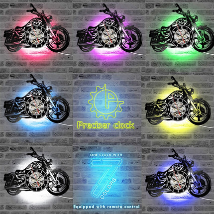 Zegar winylowy dla fana motocykli