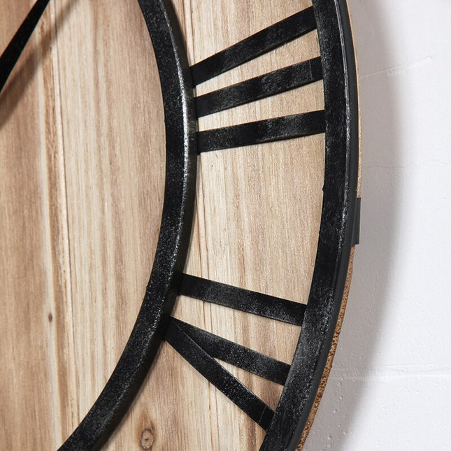 Zegar industrialny loft metal i drewno