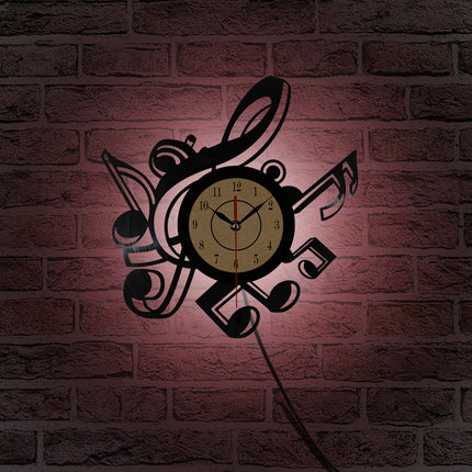 Zegar winylowy z nutami dla muzyka