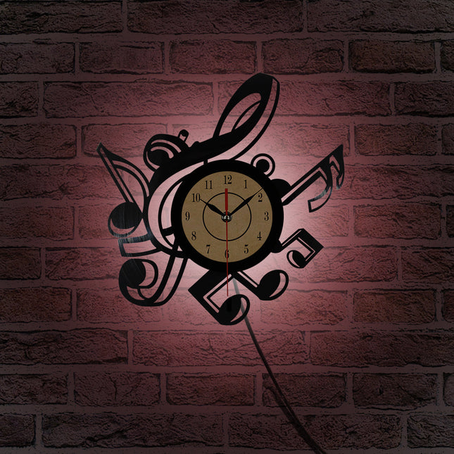 Zegar winylowy z nutami dla muzyka