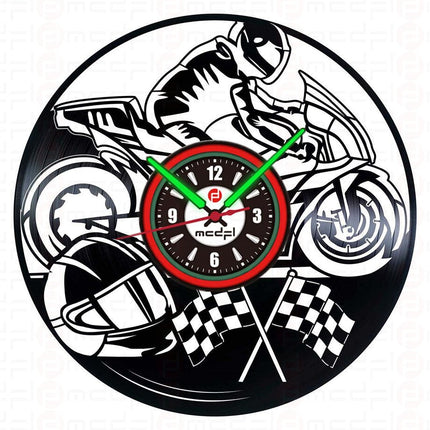 Zegar ścienny motocross czerwono-zielony na ścianę