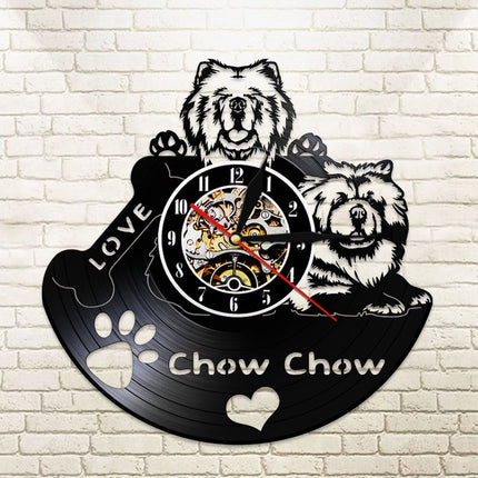 Zegar z płyty winylowej pies Chow Chow