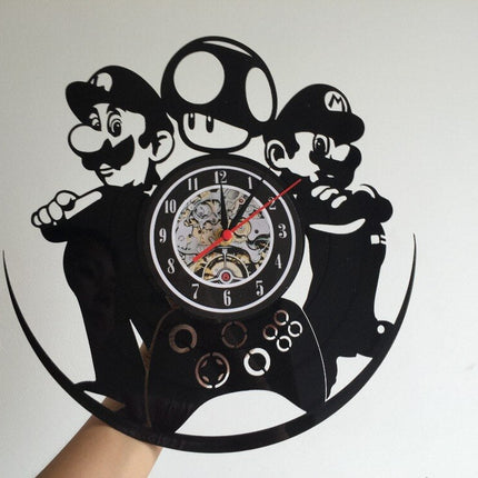 Zegar z płyty winylowej Super Mario