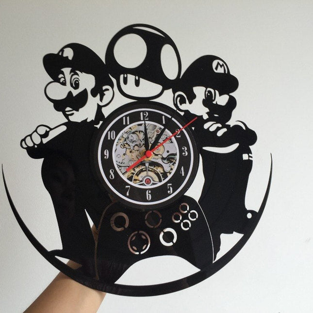 Zegar z płyty winylowej Super Mario
