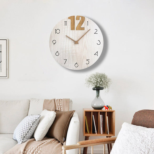 Designerski drewniany zegar w stylu skandynawskim