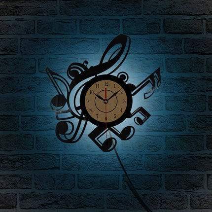 Zegar winylowy z nutami dla muzyka