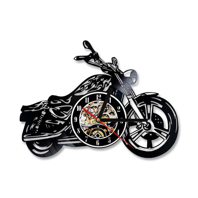 Zegar winylowy dla fana motocykli