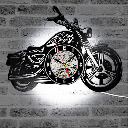 Zegar winylowy dla fana motocykli