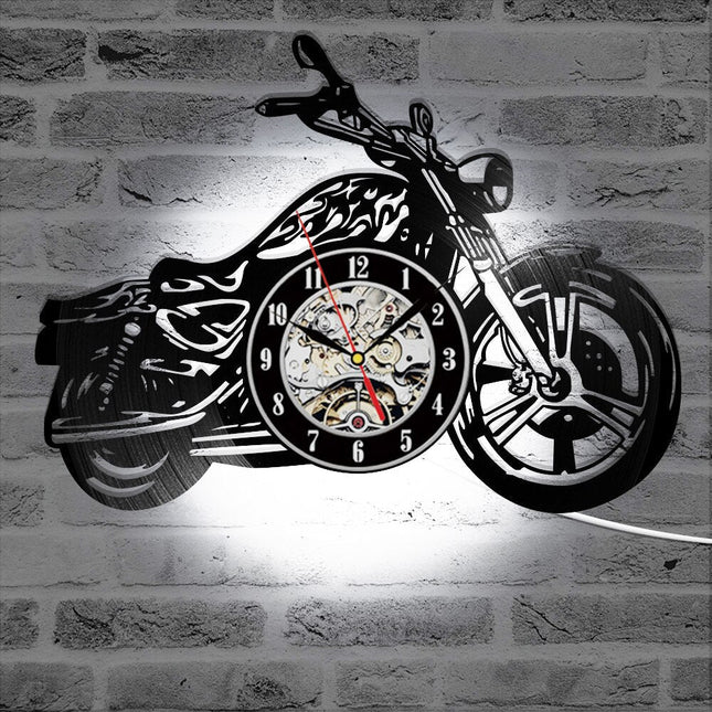 Zegar winylowy dla fana motocykli