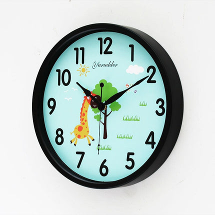 Okrągły zegar ścienny z żyrafą
