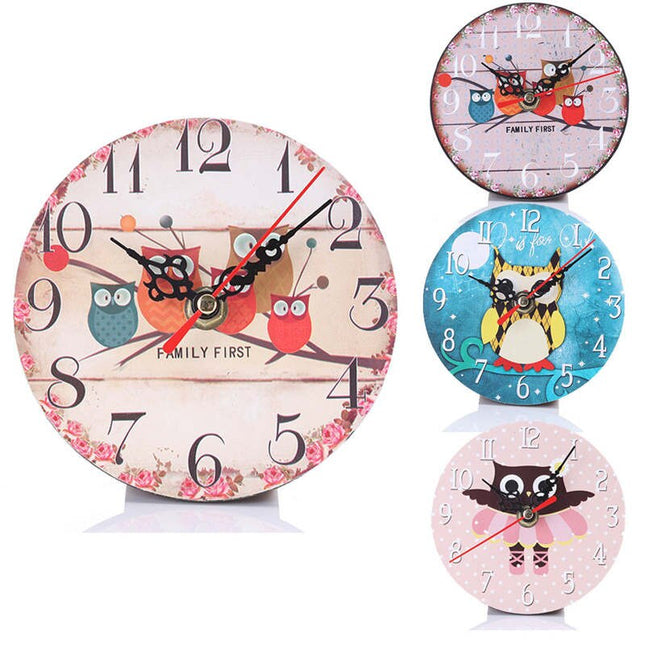 Zegar do pokoju dziecka Sowa na traktorze