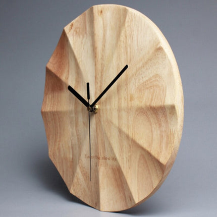 Nowoczesny drewniany zegar ścienny geometryczny