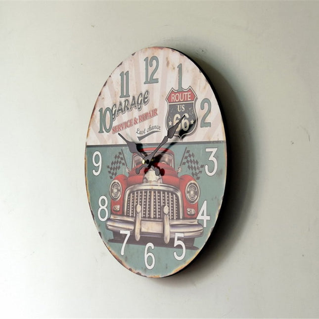 Zegar ścienny vintage z motywem Route 66