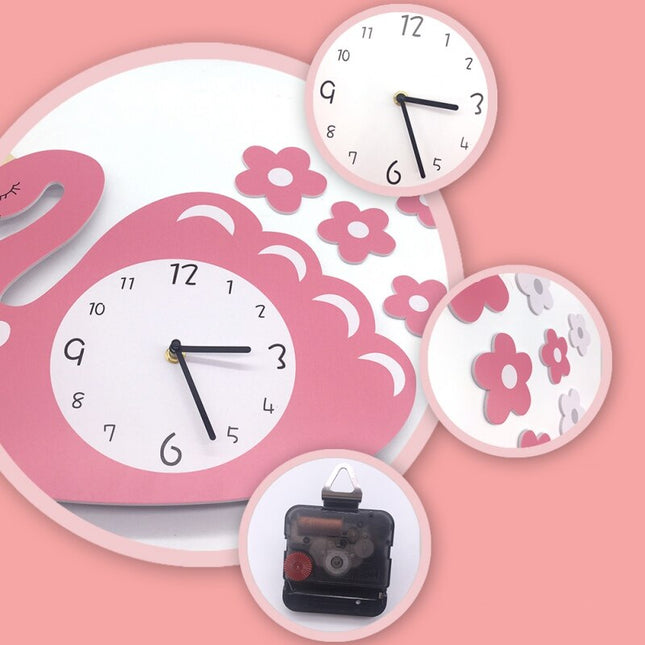 Zegar ścienny dla dzieci Łabędź