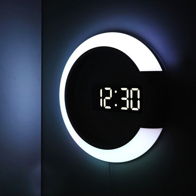 Designerski zegar cyfrowy LED z lustrem