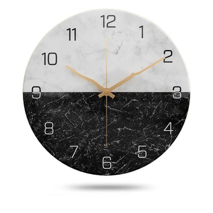 Nowoczesny zegar ścienny imitacja marmuru