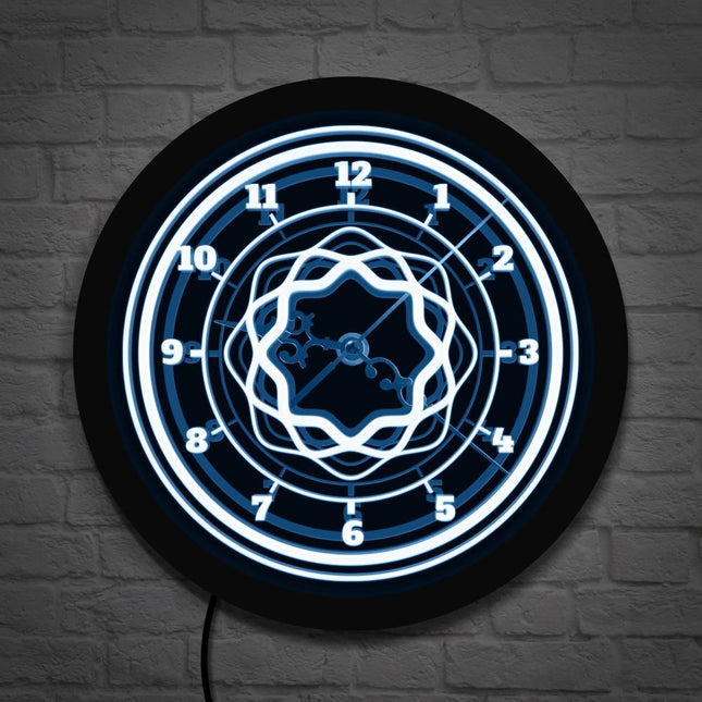 Geometryczny zegar ścienny z oświetleniem LED