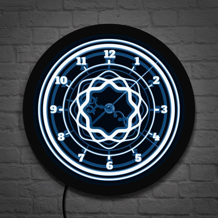Geometryczny zegar ścienny z oświetleniem LED