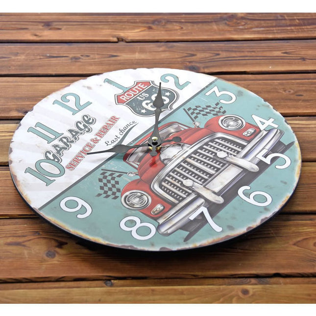 Zegar ścienny vintage z motywem Route 66