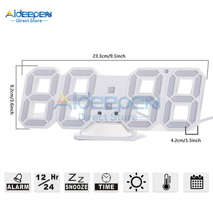 Nowoczesny zegar stołowy 3D LED