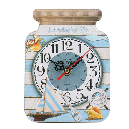 Zegar ścienny drewniany w kształcie słoika