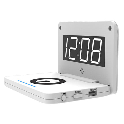 Budzik cyfrowy z bezprzewodową ładowarką QI