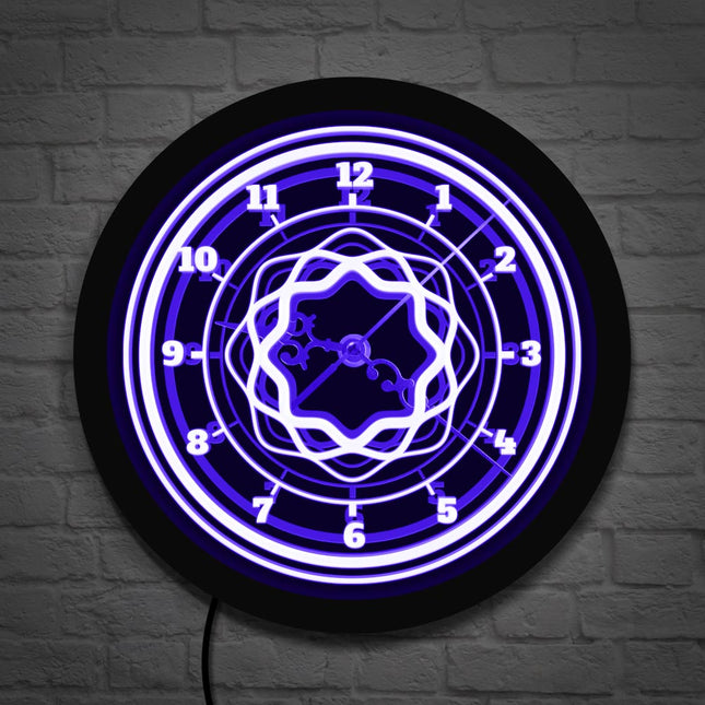 Geometryczny zegar ścienny z oświetleniem LED