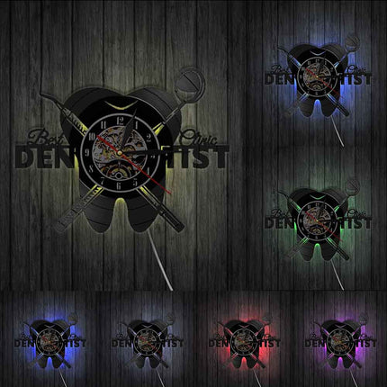 Zegar z płyty winylowej dla dentysty