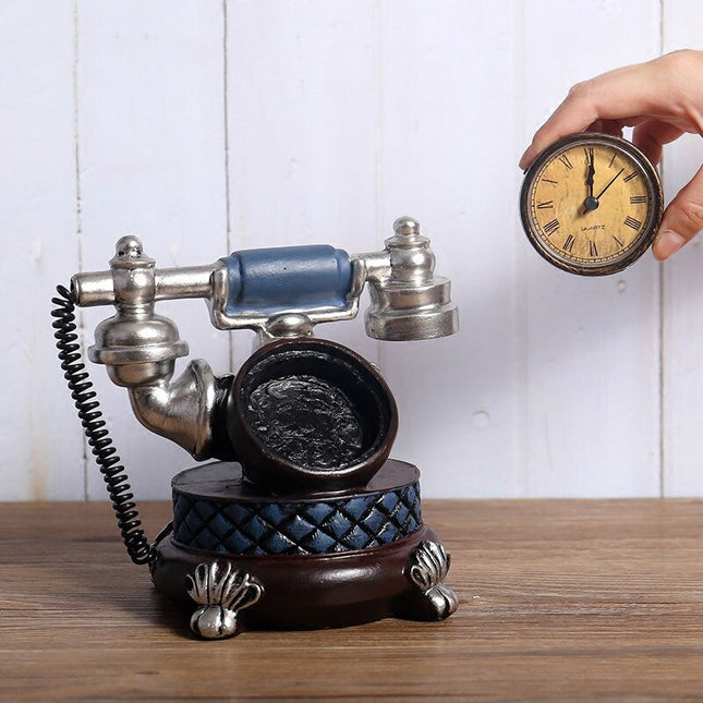 Zegar stołowy w kształcie telefonu retro