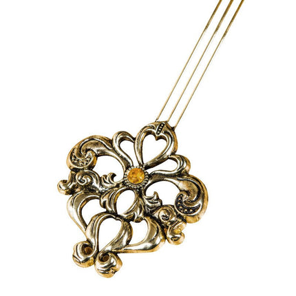 Ozdobny zegar z wahadłem drewno-metal