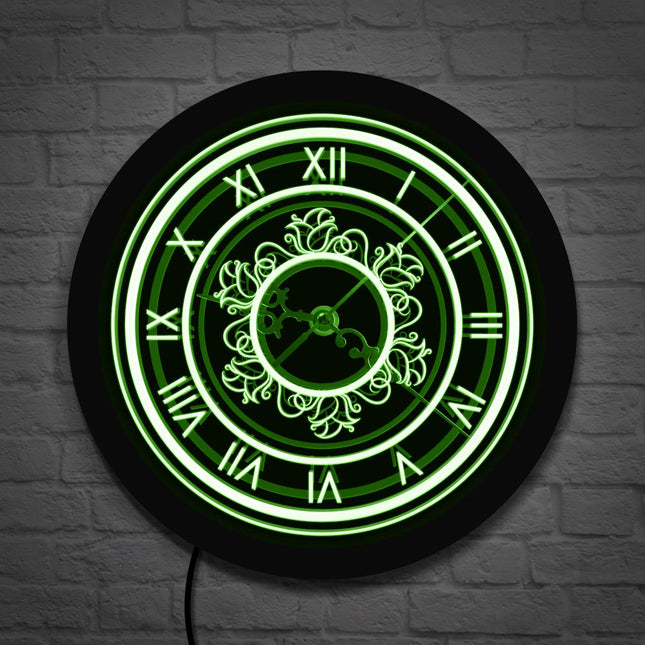 Zegar ścienny retro z oświetleniem LED