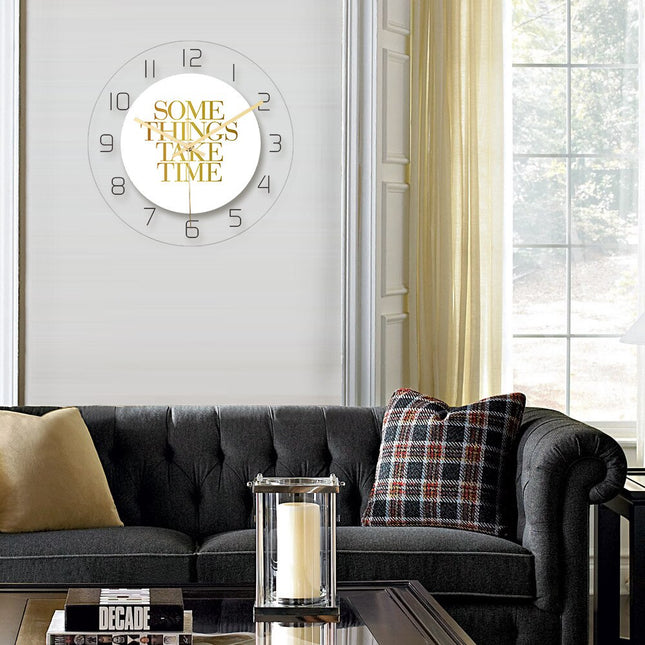 Skandynawski zegar ścienny efekt marmuru