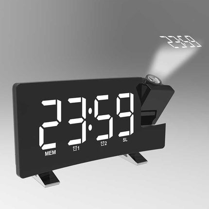 Cyfrowy zegar biurkowy LED z projektorem