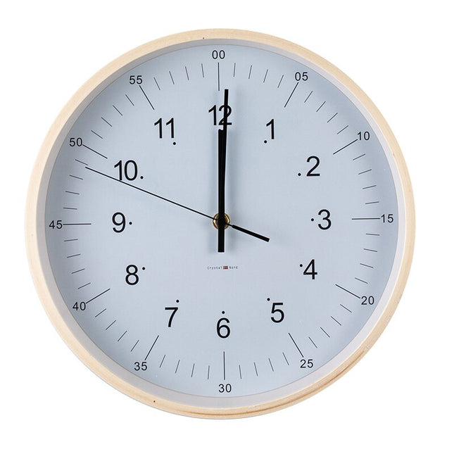 Pastelowy zegar ścienny w drewnianej ramie