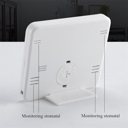 Biały zegar biurkowy z termometrem cyfrowy