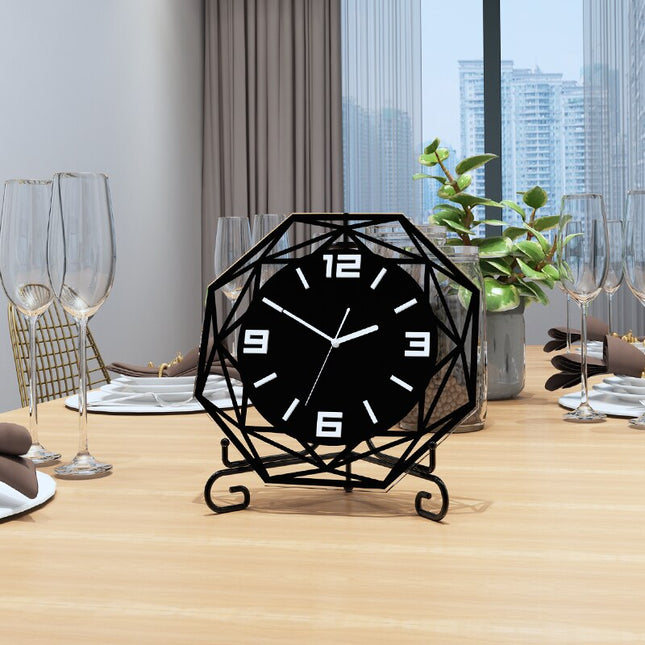 Designerski metalowy zegar stołowy loft