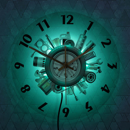 Zegar ścienny dla mechanika narzędzia