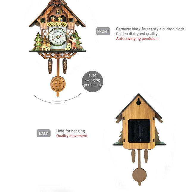 Designerski zegar z kukułką styl chalet