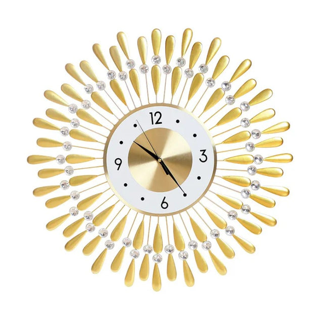 Zegar ścienny w kształcie słońca