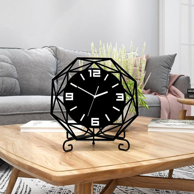 Designerski metalowy zegar stołowy loft